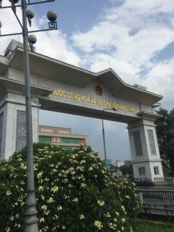 Gate at the bridge on the Vietnam side