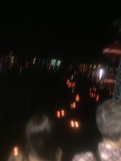 Blurry river lanterns