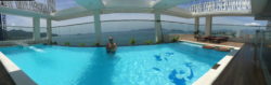 My wobbly panoramic of the rooftop pool!